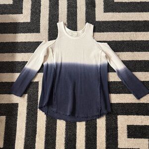 Ombre open shoulder sweater